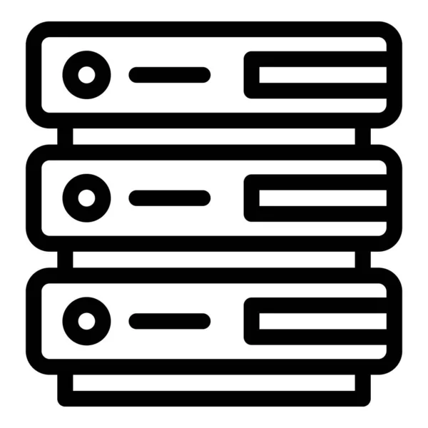 Moderne server icoon, outline stijl — Stockvector