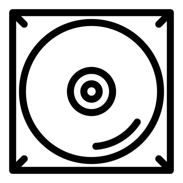 Icône audio cd de musique, style contour — Image vectorielle