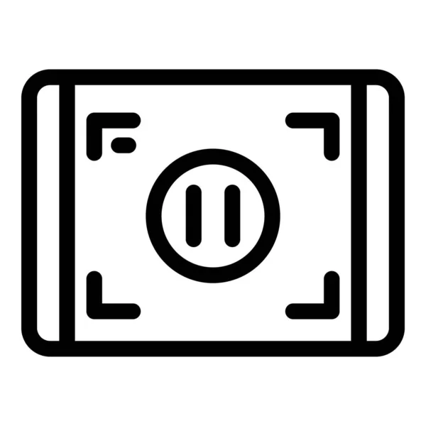 Pausa icono de grabación de pantalla, estilo de esquema — Archivo Imágenes Vectoriales