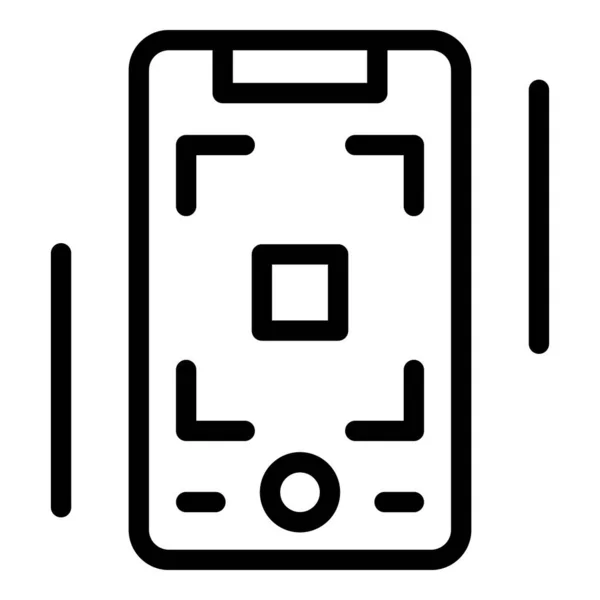 Record scherm van smartphone pictogram, omtrek stijl — Stockvector