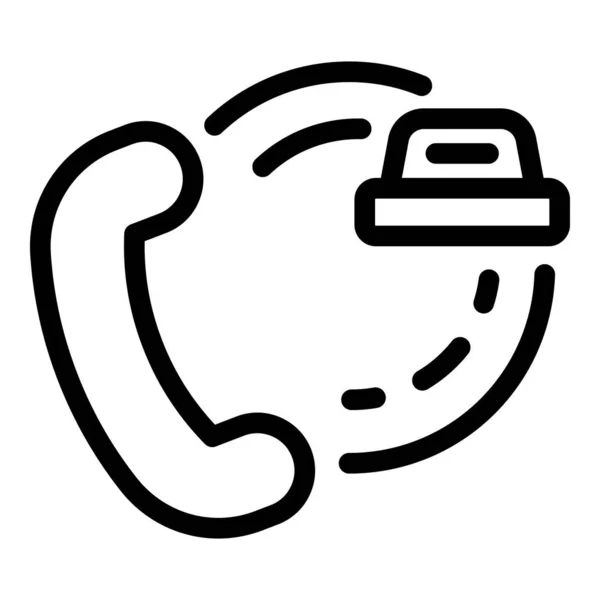 Ícone de chamada de táxi não tripulado, estilo esboço — Vetor de Stock