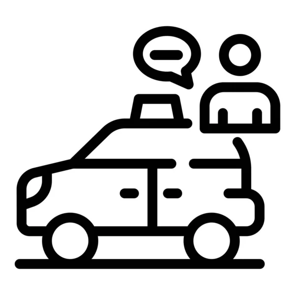 Online-Taxisymbol, Umrissstil — Stockvektor