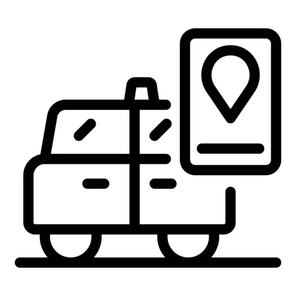 Check smart taxi location icon, outline style — Stock Vector