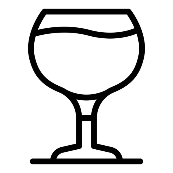 Icono de copa de vino de gran tamaño, estilo de esquema — Vector de stock