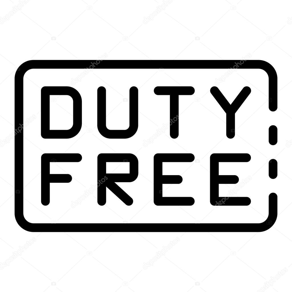 Welcome duty free icon, outline style