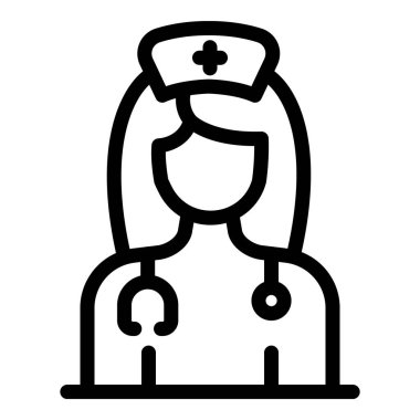 Tıp hemşiresi ikonu, taslak biçimi