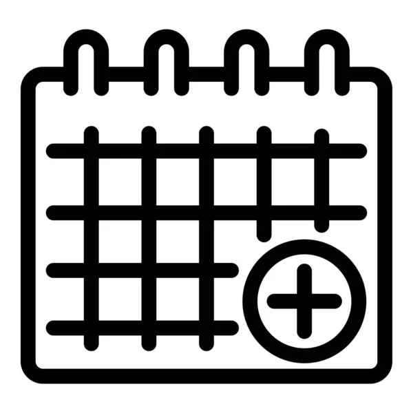 New meeting calendar icon, outline style — Stock Vector