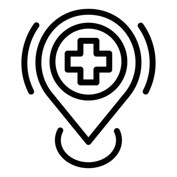 Kórházi elhelyezkedés ikon, körvonalazott stílus — Stock Vector