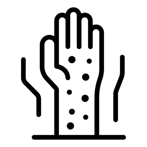 Icono de mano de varicela, estilo de contorno — Vector de stock