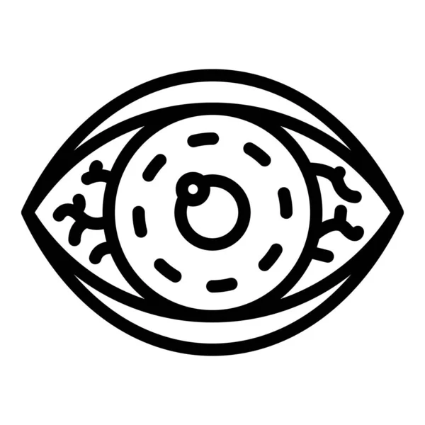Illness eye icon, outline style — Stock Vector