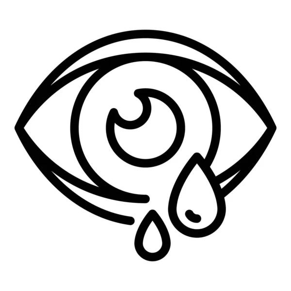Иконка глаза слёзы, стиль контура — стоковый вектор