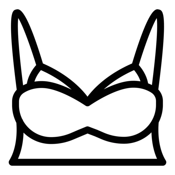 Ikona Bralette top, styl konturu — Wektor stockowy