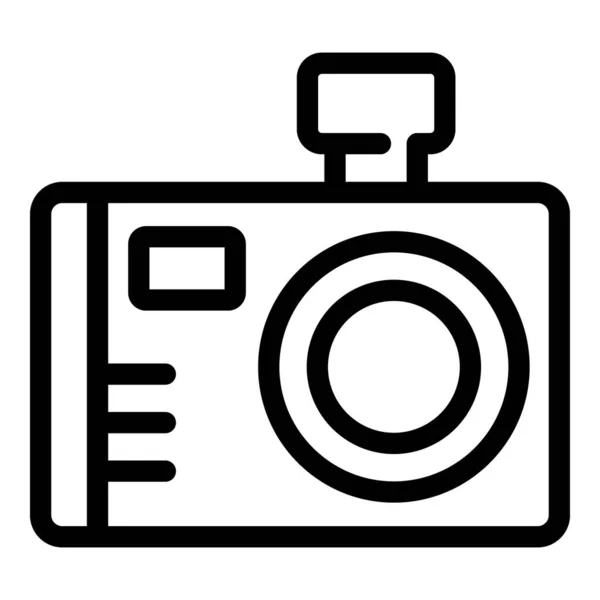 デジタルカメラのアイコン、アウトラインスタイル — ストックベクタ