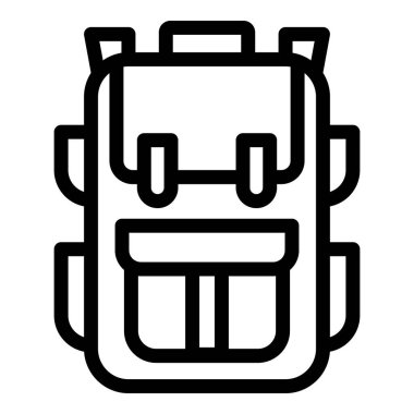 Seyahat sırt çantası simgesi, özet biçimi