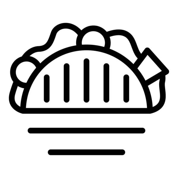 Taco jídlo ikona, obrys styl — Stockový vektor