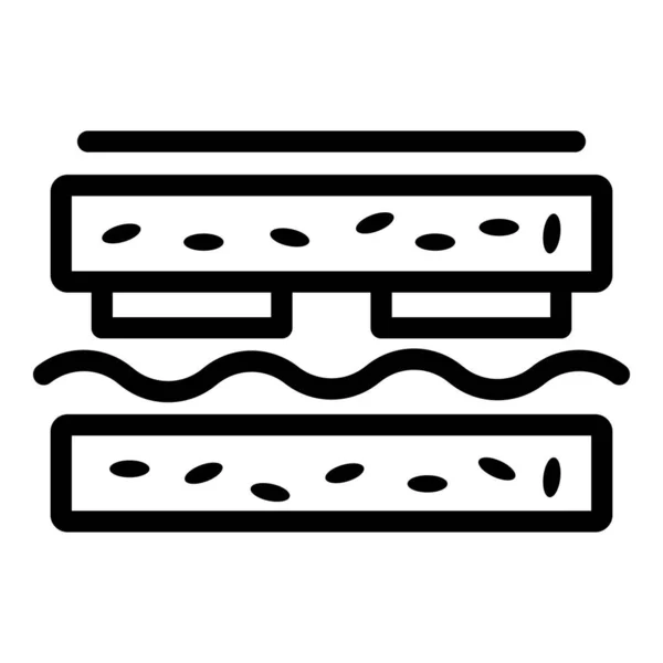 Ikona kanapki lunch, w stylu konturu — Wektor stockowy