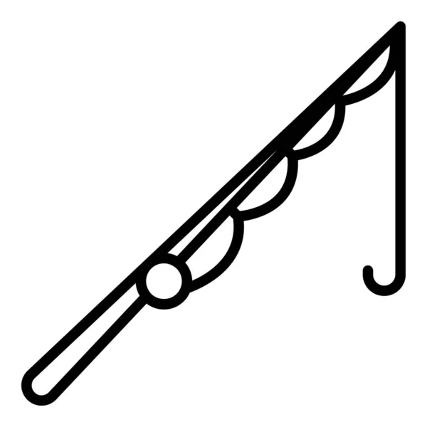 Піктограма рибного гачка стержня, контурний стиль — стоковий вектор