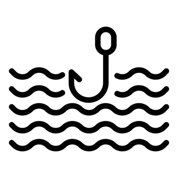 Icono de cebo agudo de pescado, estilo de contorno — Vector de stock