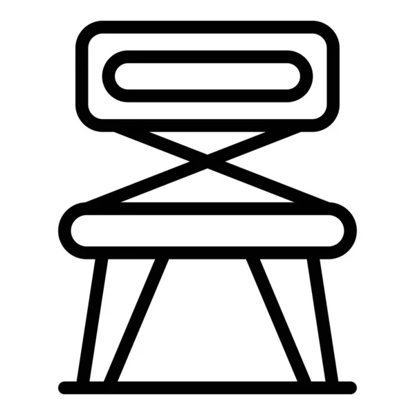 折りたたみ椅子のアイコン、アウトラインスタイル — ストックベクタ