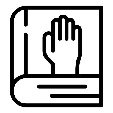 İncil ikonu üzerinde el, taslak biçimi