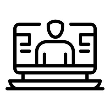 Dizüstü bilgisayar ekranı simgesi üzerindeki kişi, özet biçimi