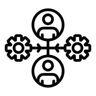 Dişliler ve iki yönetici simgesi, özet biçimi