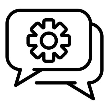 Sohbet baloncuğu simgesinde vites, özet biçimi