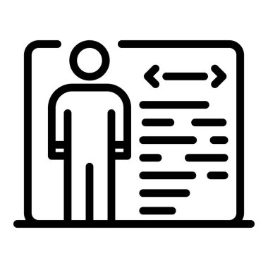 Kod simgesine sahip insan ve pencere, özet biçimi