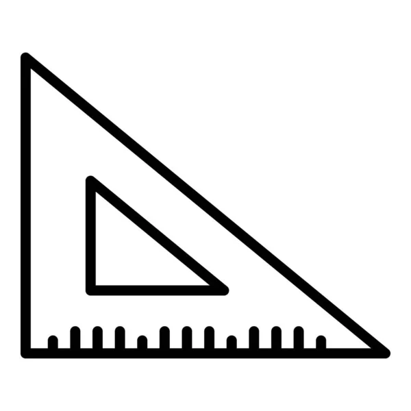 Icône de règle triangulaire, style contour — Image vectorielle