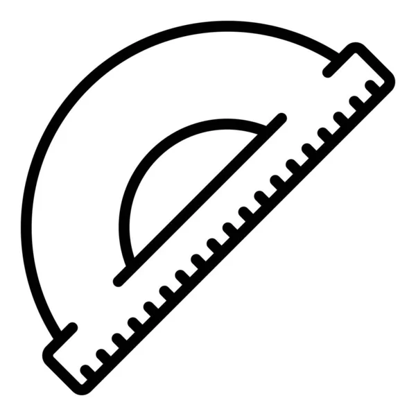 Semicerchio con icona righello, stile contorno — Vettoriale Stock