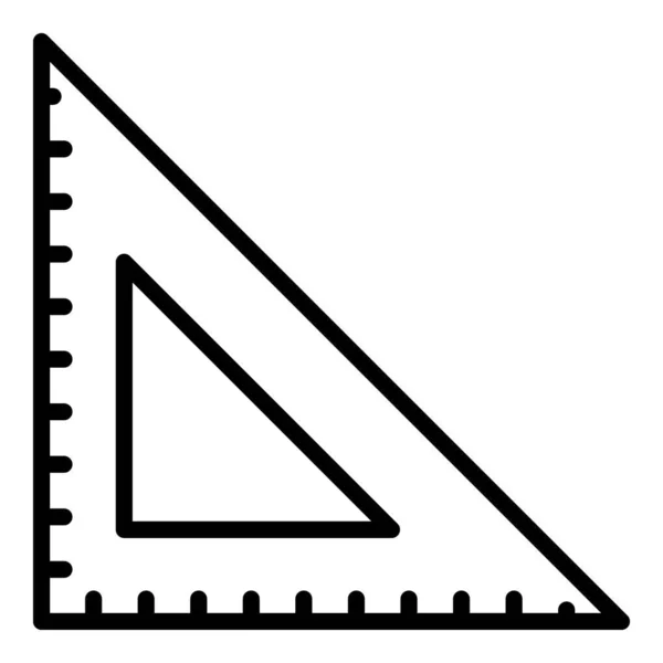 Schule quadratische Lineal-Symbol, Umriss Stil — Stockvektor