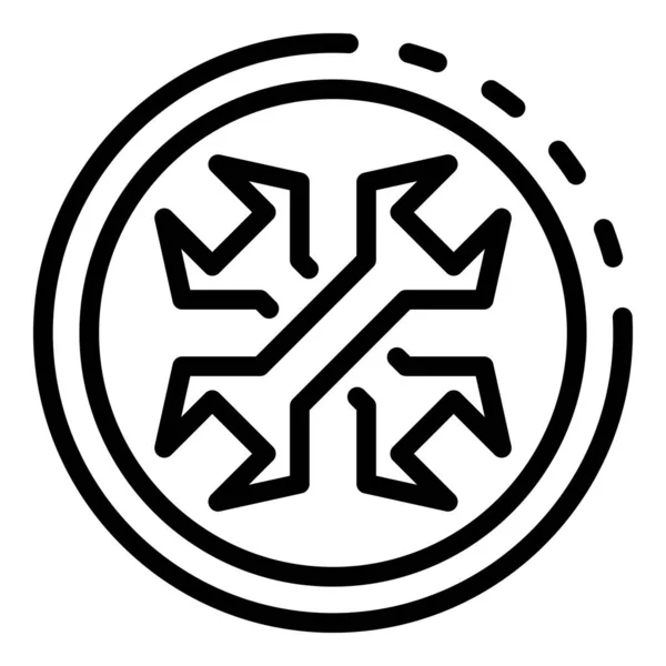 Schraubenschlüssel im Kreis-Symbol, Umrissstil — Stockvektor