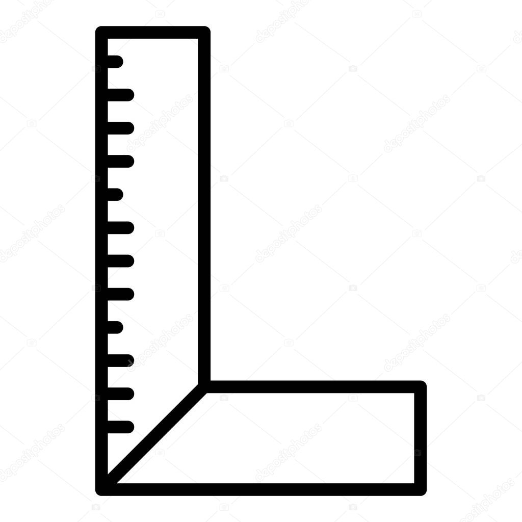 Right angle ruler icon, outline style