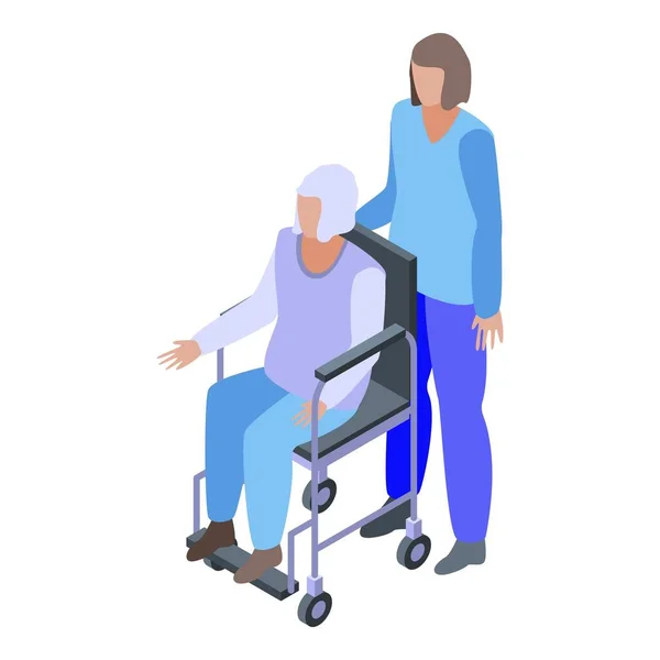 Icône soignant d'hôpital, style isométrique — Image vectorielle