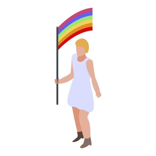 Lgbt vrouw icoon, isometrische stijl — Stockvector