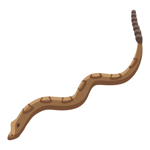 Kahverengi yılan simgesi, izometrik biçim — Stok Vektör