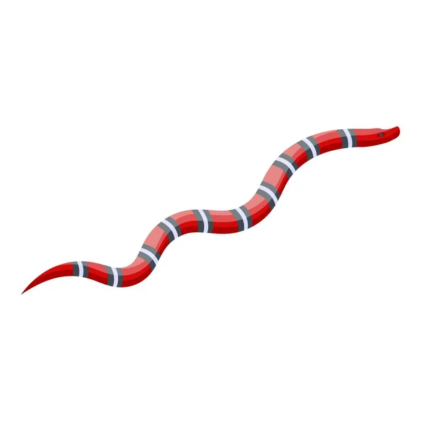 Ícone de cobra preta vermelha, estilo isométrico — Vetor de Stock