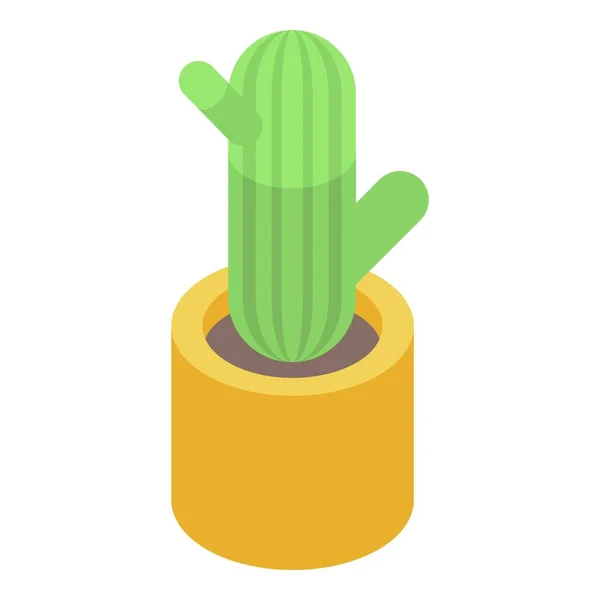 Icône de pot de plante de cactus, style isométrique — Image vectorielle