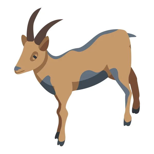 Montañas icono de cabra, estilo isométrico — Vector de stock