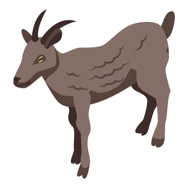 Икона коричневого козла, изометрический стиль — стоковый вектор