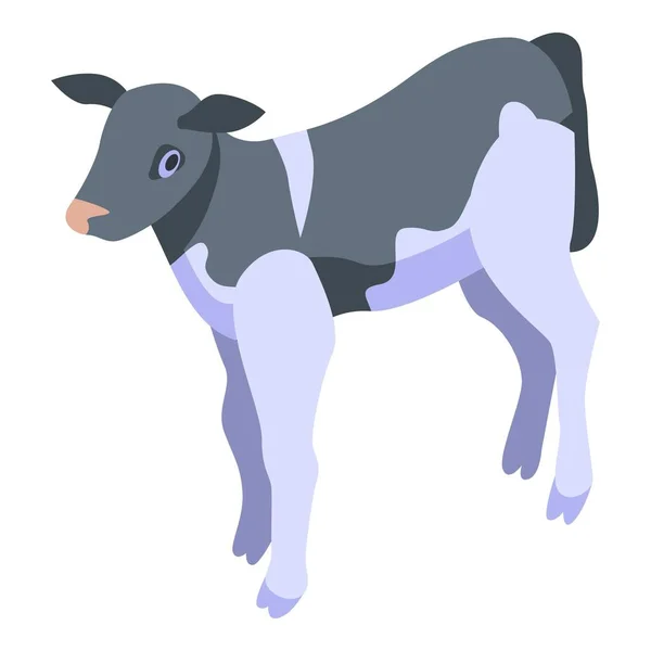 Icona animale di mucca, stile isometrico — Vettoriale Stock