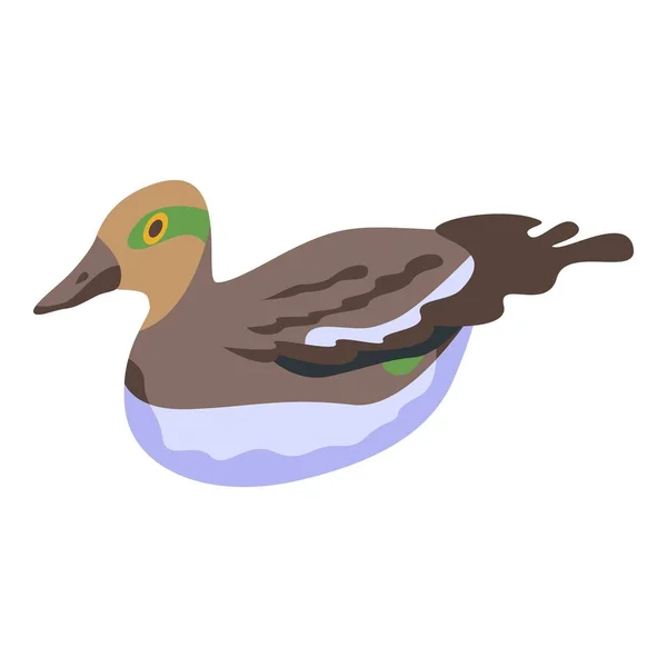 Ikona kaczki pióra, w stylu izometrycznym — Wektor stockowy