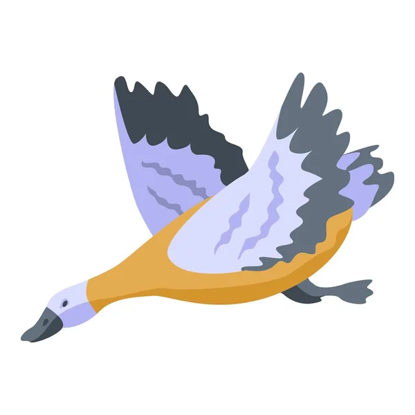 Icono de pato volador, estilo isométrico — Vector de stock