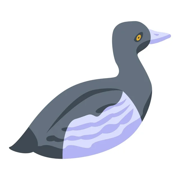 Czarno-biała ikona kaczki, izometryczny styl — Wektor stockowy
