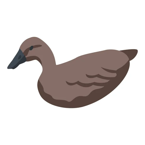 Ikona dzikiej kaczki w stylu izometrycznym — Wektor stockowy