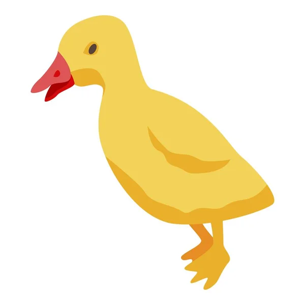 Икона жёлтой утки, изометрический стиль — стоковый вектор