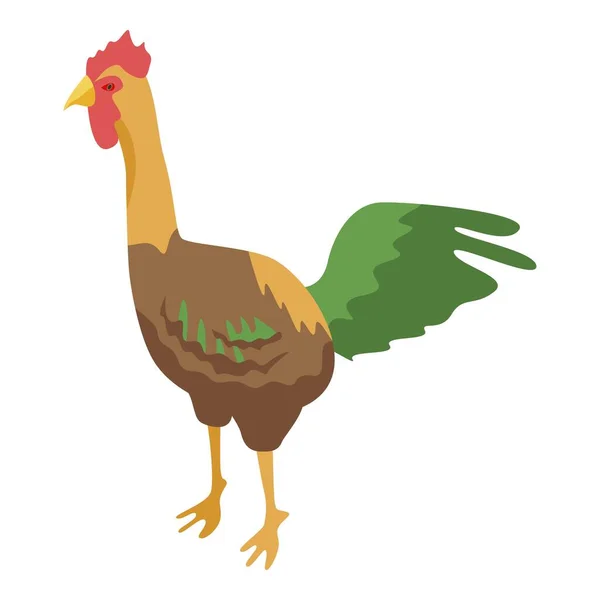 Rooster icon, isometric style — Stock Vector