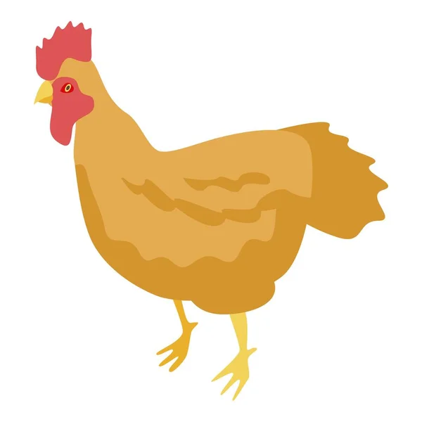 Golden rooster icon, isometric style — Stock Vector