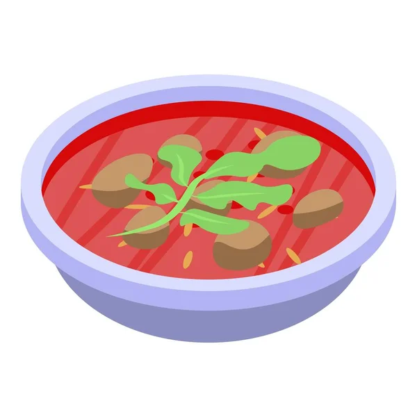 Icône de soupe de porc thaïlandaise, style isométrique — Image vectorielle