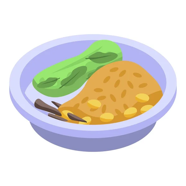 Lezzetli Tayland yemeği ikonu, izometrik stil. — Stok Vektör